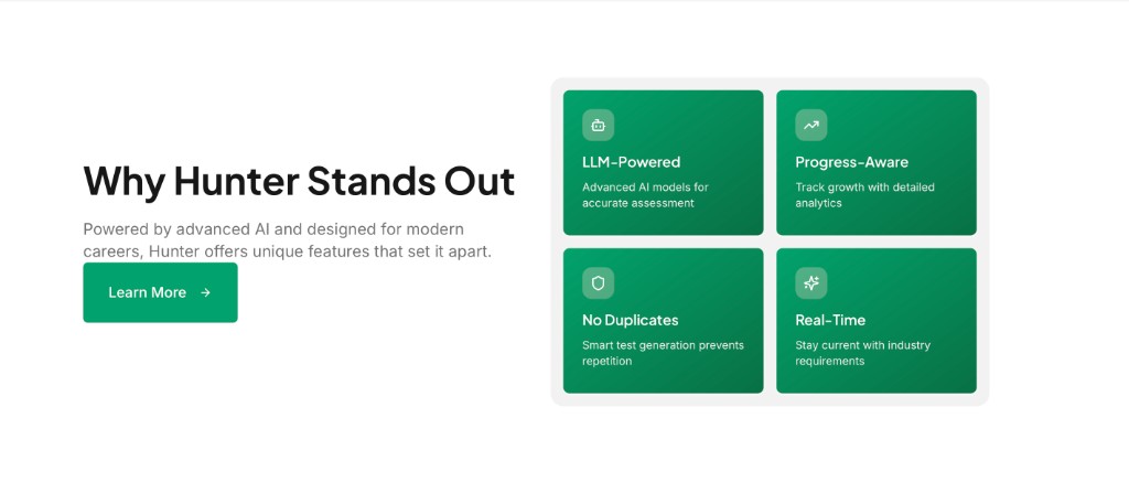 Hunter AI — Why Hunter Stands Out feature overview